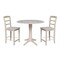 International Concepts Round 42 in Rd Ped Gathering Ht Table, 2 Stools, Unfinished, Ready to Finish, 42 in W, 42 in L, Wood K-42DPT-27-S402-2 - alternate 1